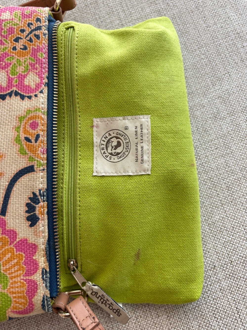 Spartina 449 Floral Crossbody Bag Canvas Leather Trim Tassel Coastal - Picture 12 of 14